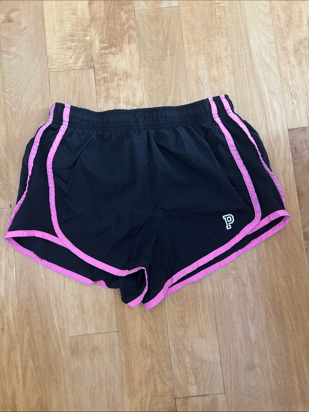 PINK Victoria's Secret Black Athletic Shorts with Pink Trim